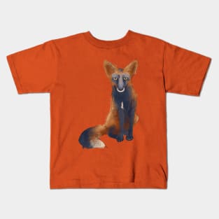 Watercolor fox portrait Kids T-Shirt